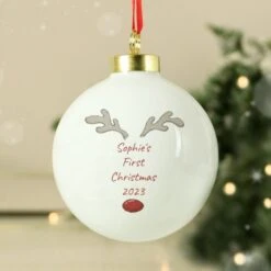 Personalised Little Reindeer Bauble -Xmas Decor Shop 4004322 3