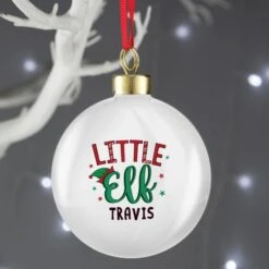 Personalised Little Elf Bauble -Xmas Decor Shop 4004324 3