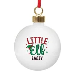 Personalised Little Elf Bauble -Xmas Decor Shop 4004324 4