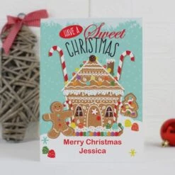 Personalised Gingerbread House Card -Xmas Decor Shop gc00516 4
