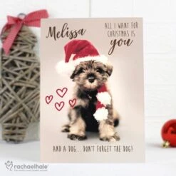Personalised Rachael Hale "All I Want For Christmas" Puppy Card -Xmas Decor Shop gc00553 4