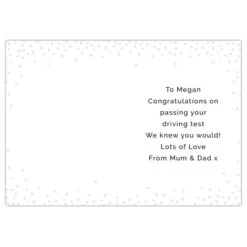 Personalised Passed Driving Test Card -Xmas Decor Shop gc00671 2