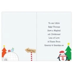 Personalised Christmas Penguin Card -Xmas Decor Shop gc00802 5