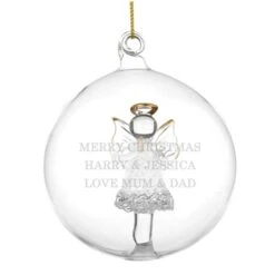 Personalised Glass Christmas Angel Bauble 9 Personalised Glass Christmas Angel Bauble -Xmas Decor Shop p010714 4