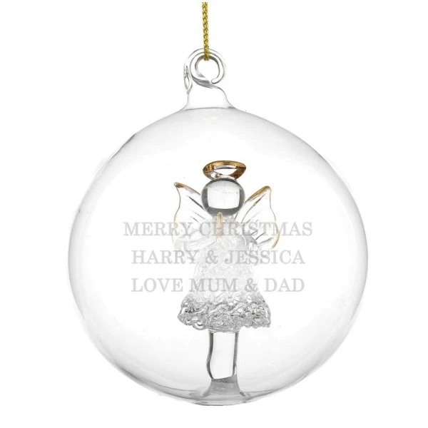 Personalised Glass Christmas Angel Bauble 5 Personalised Glass Christmas Angel Bauble - Image 5