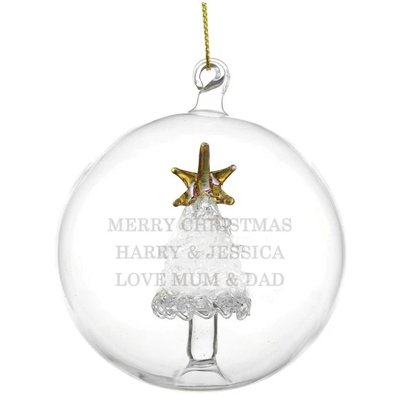 Personalised Glass Christmas Tree Bauble 4 Personalised Glass Christmas Tree Bauble - Image 4