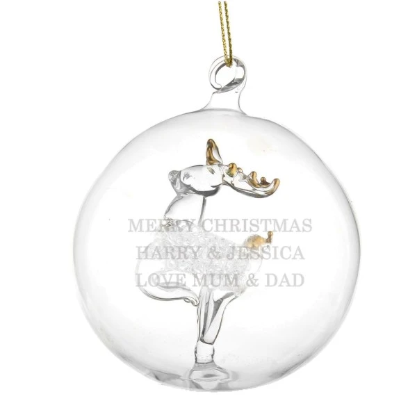 Personalised Glass Reindeer Bauble 5 Personalised Glass Reindeer Bauble - Image 5