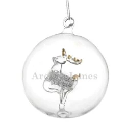 Personalised Name Only Reindeer Glass Bauble 10 Personalised Name Only Reindeer Glass Bauble -Xmas Decor Shop p0107d29 3