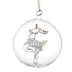 Personalised Name Only Reindeer Glass Bauble 11 Personalised Name Only Reindeer Glass Bauble -Xmas Decor Shop p0107d29 4