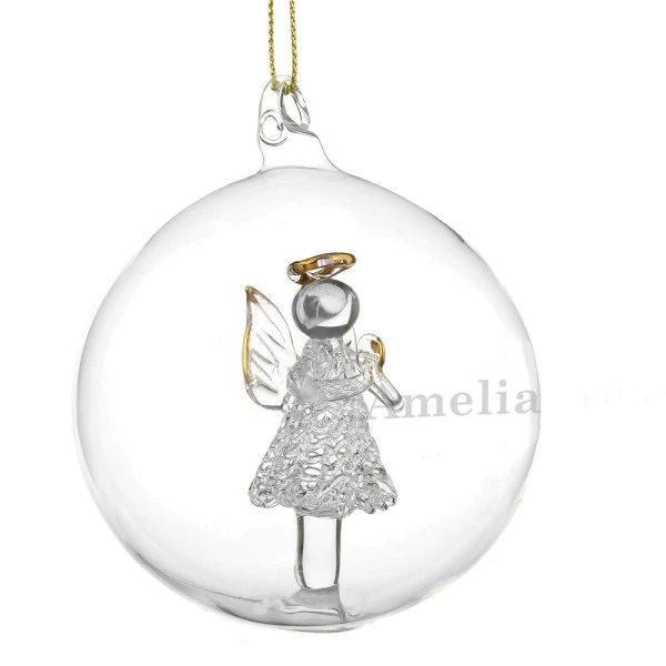 Personalised Name Only Angel Glass Bauble 7 Personalised Name Only Angel Glass Bauble - Image 7