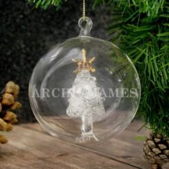 Personalised Name Only Christmas Tree Glass Bauble -Xmas Decor Shop p0107d31 2