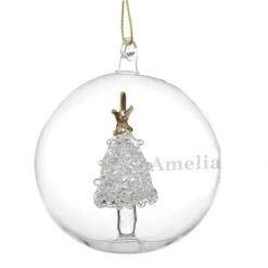 Personalised Name Only Christmas Tree Glass Bauble -Xmas Decor Shop p0107d31 5