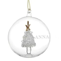 Personalised Name Only Christmas Tree Glass Bauble -Xmas Decor Shop p0107d31 6