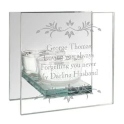 Personalised Sentiments Mirrored Glass Tea Light Candle Holder -Xmas Decor Shop p0107d42 4