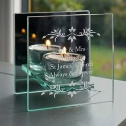 Personalised Sentiments Mirrored Glass Tea Light Candle Holder -Xmas Decor Shop p0107d42 6