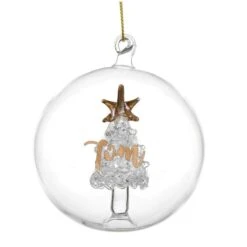 Personalised Gold Glitter Name Only Tree Glass Bauble -Xmas Decor Shop p0107e41 6