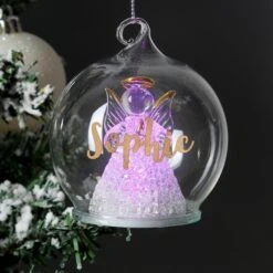 Personalised Christmas LED Angel Bauble 6 Personalised Christmas LED Angel Bauble -Xmas Decor Shop p0107f22 2
