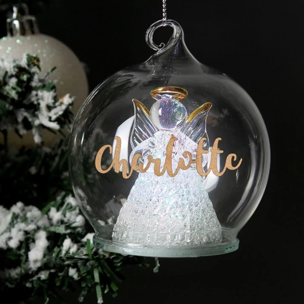 Personalised Christmas LED Angel Bauble 4 Personalised Christmas LED Angel Bauble - Image 4