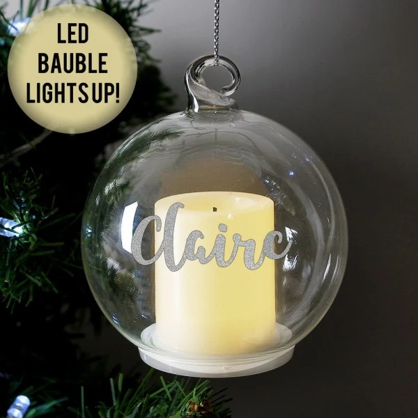 Personalised Christmas LED Candle Bauble 1 Personalised Christmas LED Candle Bauble
