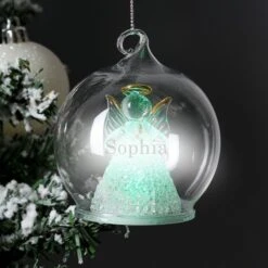 Personalised Christmas Message LED Angel Bauble -Xmas Decor Shop p0107f26 4