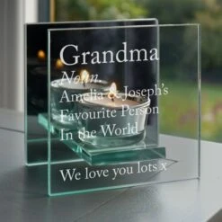 Personalised Definition Mirrored Glass Tea Light Candle Holder -Xmas Decor Shop p0107f99 3