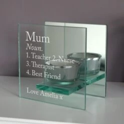 Personalised Definition Mirrored Glass Tea Light Candle Holder -Xmas Decor Shop p0107f99 4