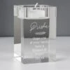 Personalised Leaf Free Text Glass Tea Light Holder