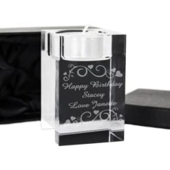 Personalised Ornate Swirl Glass Tea Light Candle Holder 10 Personalised Ornate Swirl Glass Tea Light Candle Holder -Xmas Decor Shop p0108a10 1