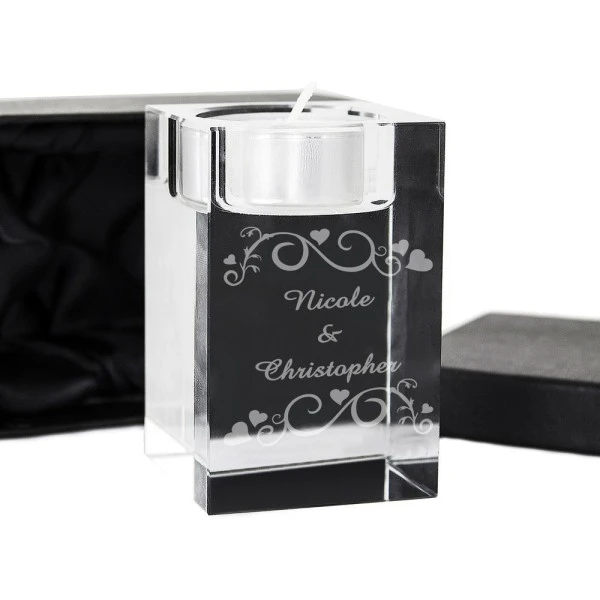 Personalised Ornate Swirl Glass Tea Light Candle Holder 5 Personalised Ornate Swirl Glass Tea Light Candle Holder - Image 5