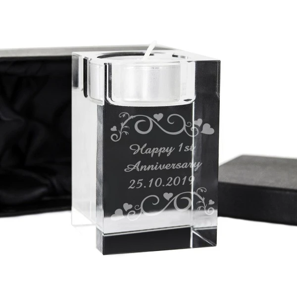 Personalised Ornate Swirl Glass Tea Light Candle Holder 6 Personalised Ornate Swirl Glass Tea Light Candle Holder - Image 6