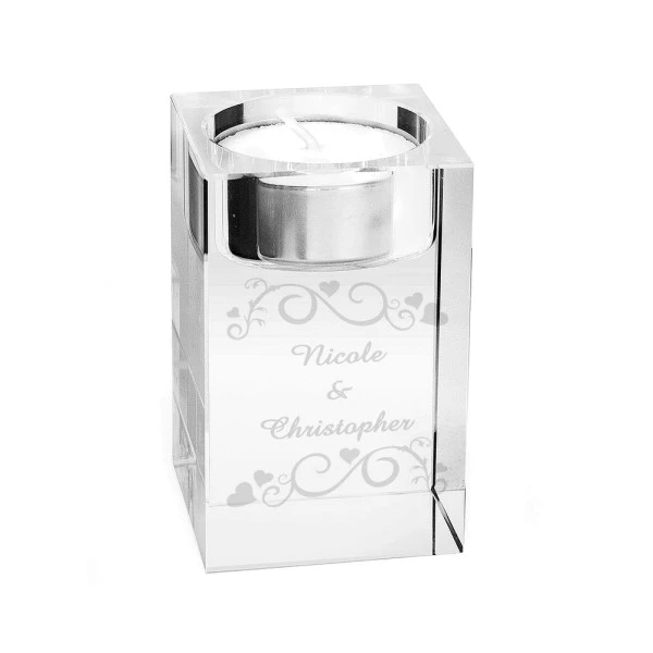 Personalised Ornate Swirl Glass Tea Light Candle Holder 8 Personalised Ornate Swirl Glass Tea Light Candle Holder - Image 8