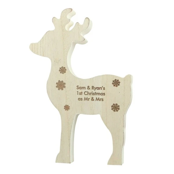 Personalised Rustic Wooden Reindeer Decoration 5 Personalised Rustic Wooden Reindeer Decoration - Image 5