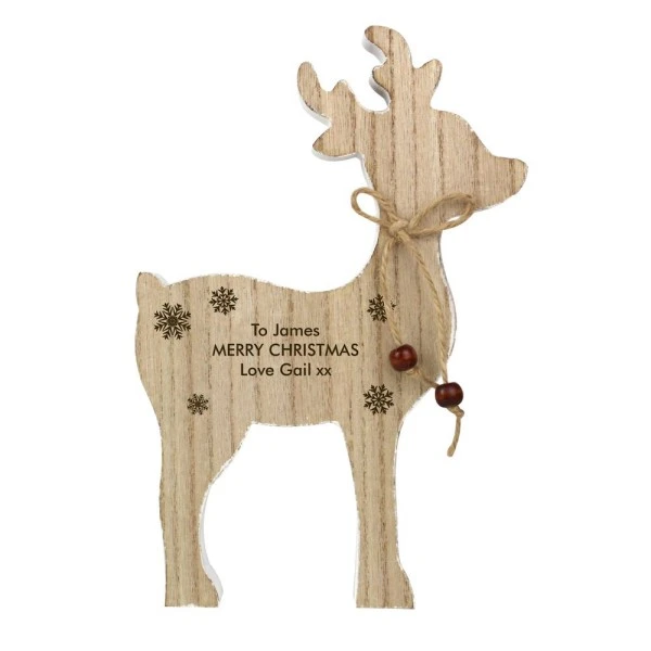 Personalised Rustic Wooden Reindeer Decoration 6 Personalised Rustic Wooden Reindeer Decoration - Image 6