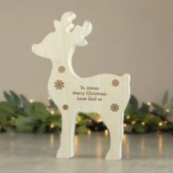 Personalised Rustic Wooden Reindeer Decoration 13 Personalised Rustic Wooden Reindeer Decoration -Xmas Decor Shop p0111b15 6