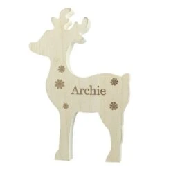 Personalised Any Name Rustic Wooden Reindeer Decoration 10 Personalised Any Name Rustic Wooden Reindeer Decoration -Xmas Decor Shop p0111b16 3
