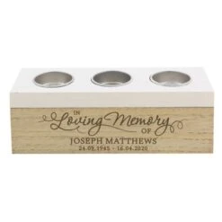 Personalised In Loving Memory Triple Tea Light Box -Xmas Decor Shop p0111c43 1