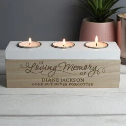 Personalised In Loving Memory Triple Tea Light Box -Xmas Decor Shop p0111c43 4