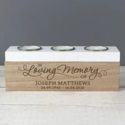 Personalised In Loving Memory Triple Tea Light Box -Xmas Decor Shop p0111c43 5