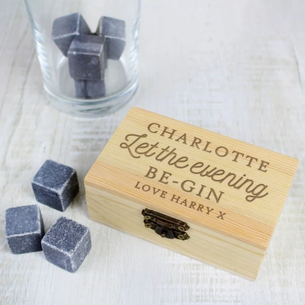 Personalised Let The Evening Be-Gin Cooling Stones 3 Personalised Let The Evening Be-Gin Cooling Stones - Image 3