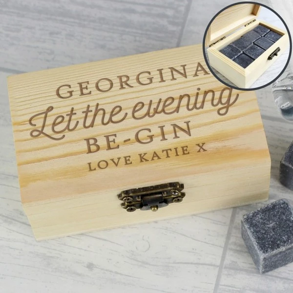 Personalised Let The Evening Be-Gin Cooling Stones 6 Personalised Let The Evening Be-Gin Cooling Stones - Image 6