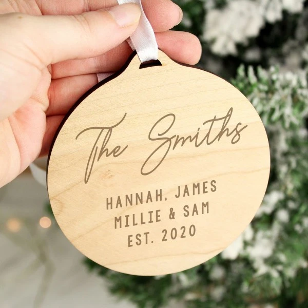 Personalised Free Text Round Wooden Decoration 1 Personalised Free Text Round Wooden Decoration