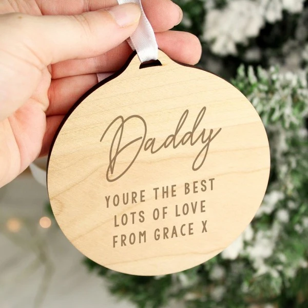 Personalised Free Text Round Wooden Decoration 4 Personalised Free Text Round Wooden Decoration - Image 4