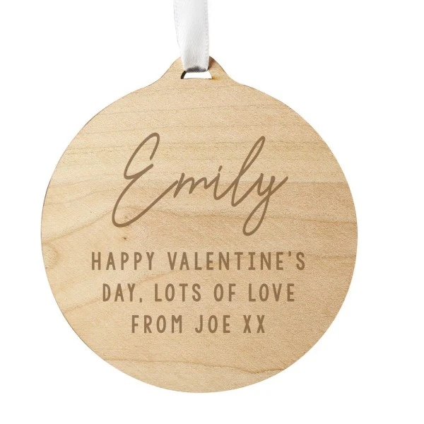 Personalised Free Text Round Wooden Decoration 5 Personalised Free Text Round Wooden Decoration - Image 5