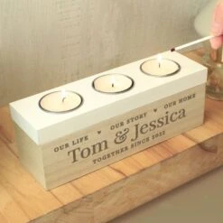 Personalised Our Life Story & Home Triple Tea Light Box 5 Personalised Our Life Story & Home Triple Tea Light Box -Xmas Decor Shop p0111d63 1