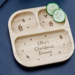 Personalised Christmas Dinner Bamboo Suction Plate -Xmas Decor Shop p0111e52 3