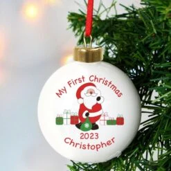 Personalised Santa With Presents Bauble -Xmas Decor Shop p030599 2