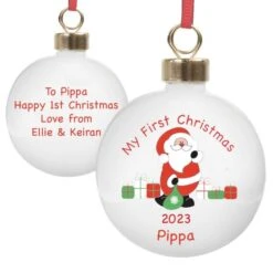 Personalised Santa With Presents Bauble -Xmas Decor Shop p030599 4