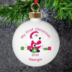 Personalised Santa With Presents Bauble -Xmas Decor Shop p030599 5