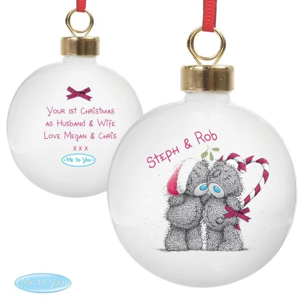 Personalised Me To You Couple Christmas Bauble 2 Personalised Me To You Couple Christmas Bauble - Image 2