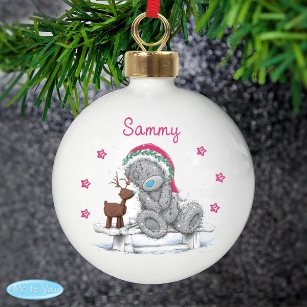 Personalised Me To You Reindeer Bauble 2 Personalised Me To You Reindeer Bauble - Image 2